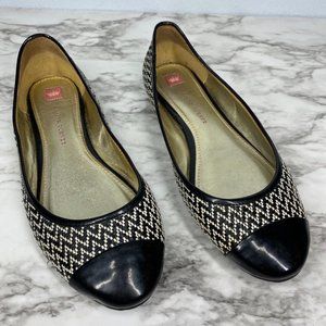 Elaine Turner Black and White Woven Flats Size 10